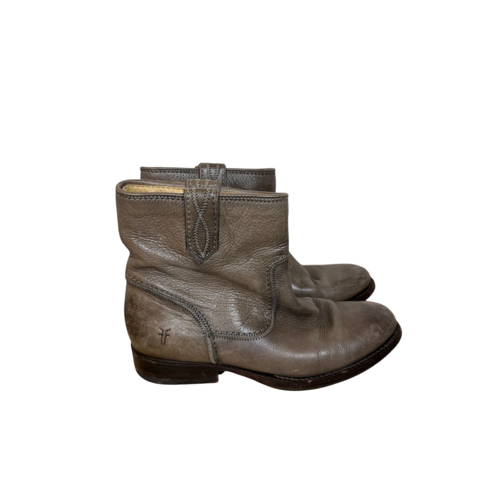 Frye Carson Pull On Ankle Boots Womens 6 Brown Leather Western Short Booties